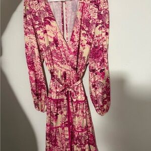 Impressions Pink and Cream Maxi Dress